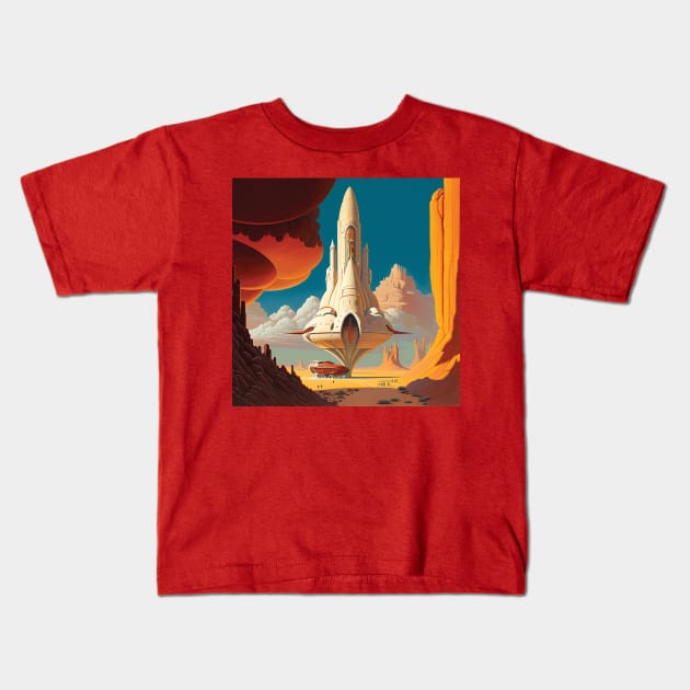 Alien Spacecraft Kids T-Shirt by denjay5